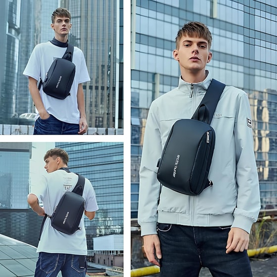 Τσαντάκι Ώμου Crossbody Arctic Hunter XB-00081-BK με Θύρα USB - 5.8lt- Μαύρο image 10