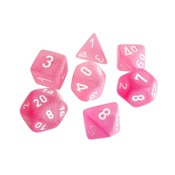 Σετ Ζάρια 7 Dice Chessex Translucent Pink/White Polyhedral image 0