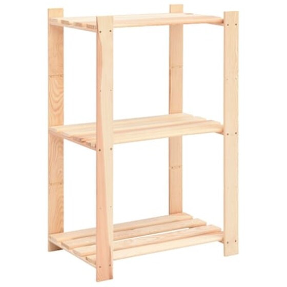 Vidaxl Ραφιέρες 3 Επιπέδων 3 Τεμ 150 Κ. 60x38x90 Εκ. Μασίφ Ξύλο Πεύκου image 3