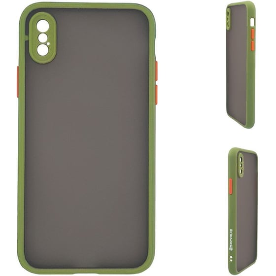 Θήκη Apple iPhone X / iPhone XS - Sonique Color Button Bumper Cleah - Πράσινο image 0