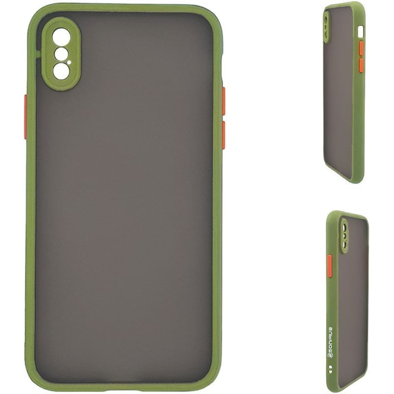 Θήκη Apple iPhone X / iPhone XS - Sonique Color Button Bumper Cleah - Πράσινο