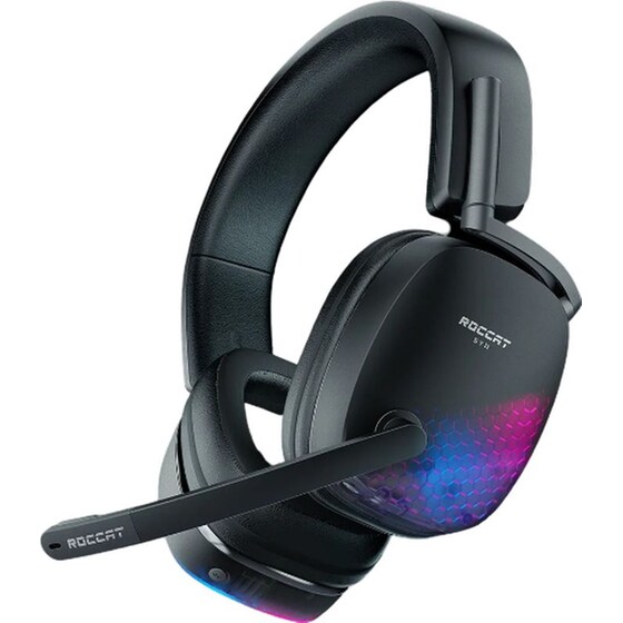 Roccat Syn Max Gaming Ασύρματα Ακουστικά Bluetooth/2.4 GHz με RGB φωτισμό - Μαύρα image 5
