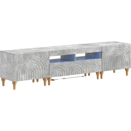 Έπιπλο Τηλεόρασης VidaXL με LED 3 τμχ 178 x 35 x 43 cm - Γκρι Σκυροδέματος