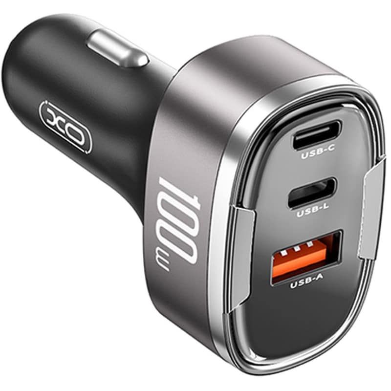 Φορτιστής Αυτοκινήτου XO CC61 1x USB-A / 2x USB-C 100W - Black