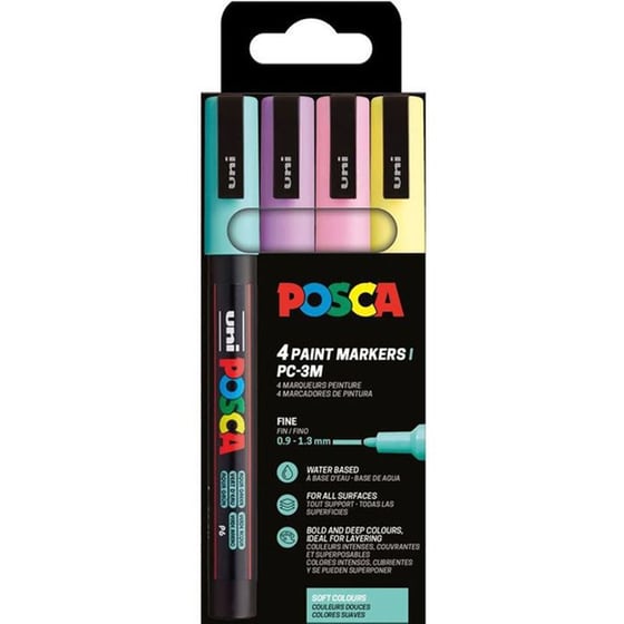 Μαρκαδόροι Ζωγραφικής Posca 3M Soft Colours (4 Τεμάχια) image 0