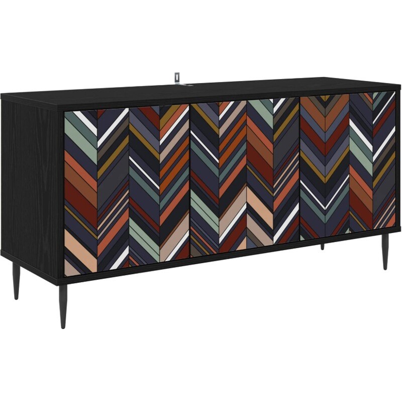 Έπιπλο Τηλεόρασης VidaXL OMMEN 102 x 33 x 51 cm - Μαύρη Δρυς