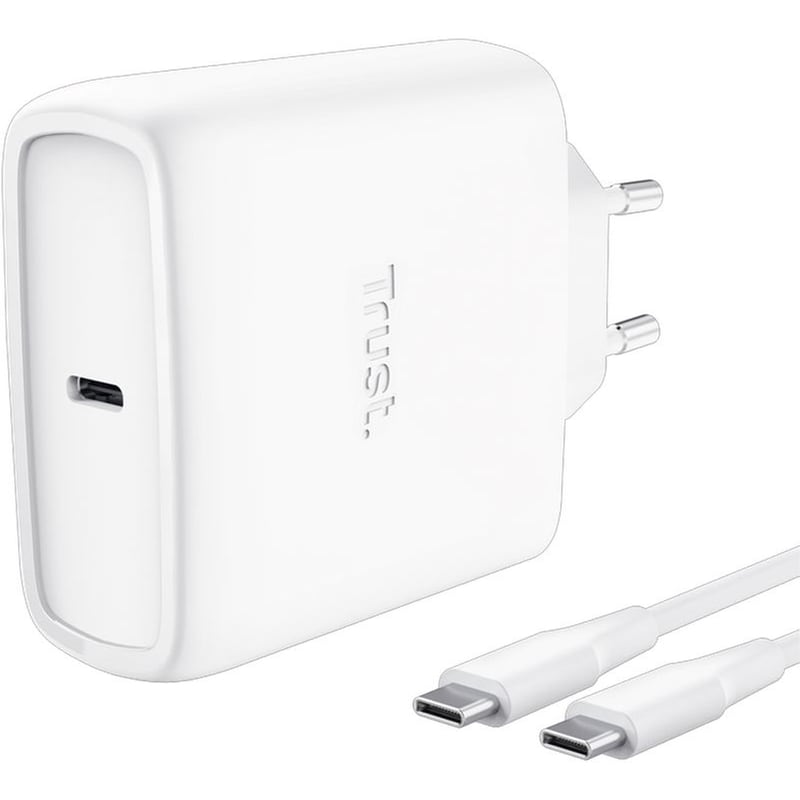 Φορτιστής Πρίζας Trust 25524 Maxo 65W με Καλώδιο USB-C - White
