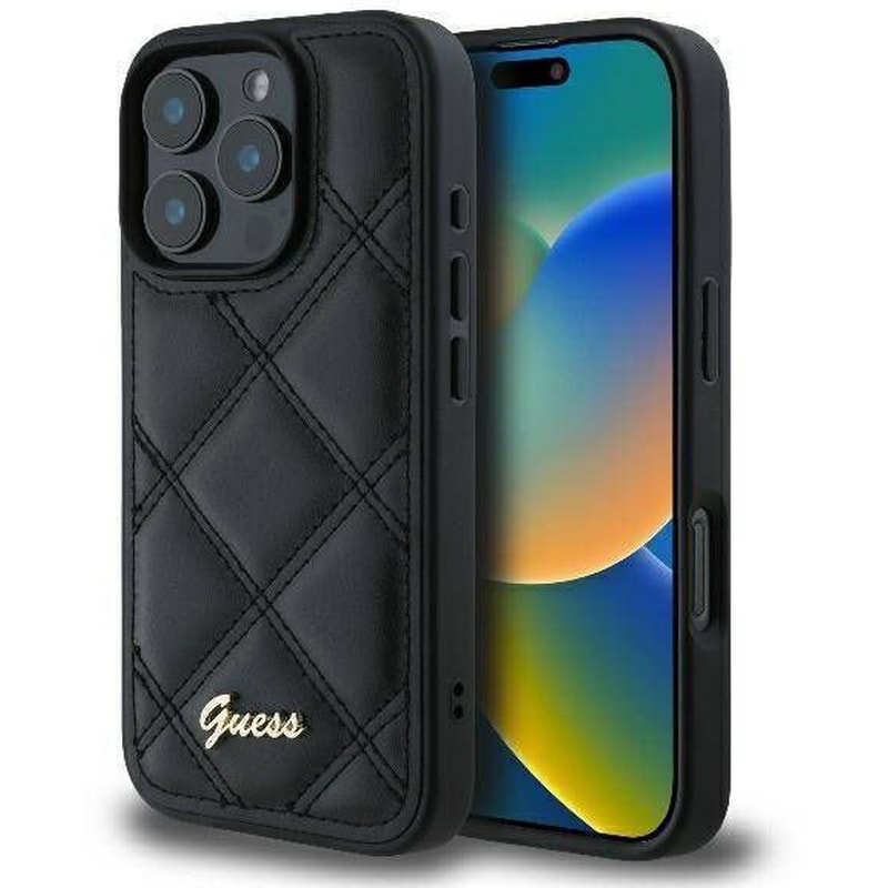 Θήκη Apple iphone 16 Pro - Guess Quilted Metal - Μαύρο