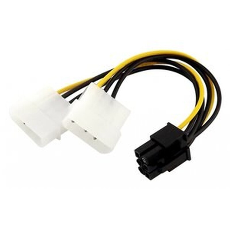 Powertech Καλώδιο Pci-e 6pin Σε 2x Molex Ide 4pin Cab-w031, 10cm