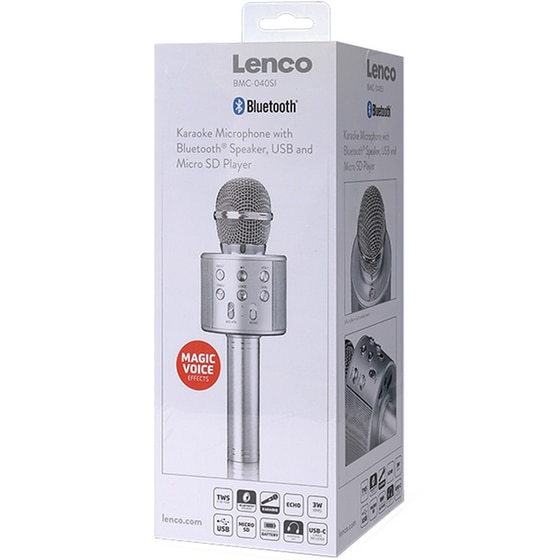 Lenco BMC-040SI  Καραόκε Μικρόφωνο - Ασημί image 3