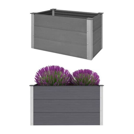 Vidaxl Ζαρντινιέρα Υπερυψωμένη Γκρι 100 X 50 X 54 Εκ. Από Wpc image 1