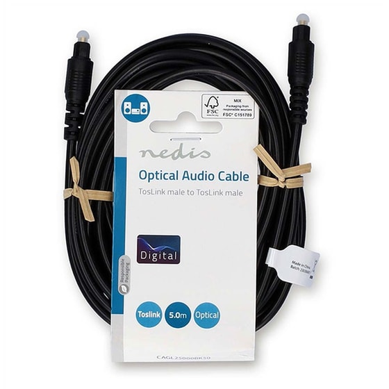 Καλώδιο Ήχου Nedis CAGL25000BK50 TOSLINK male σε TOSLINK male - 5m - Μαύρο image 2