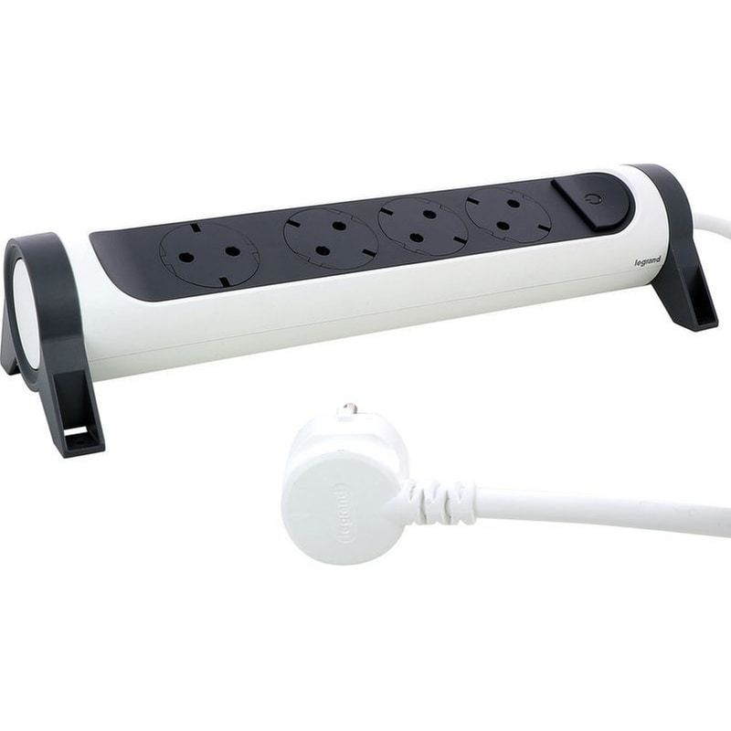 Πολύπριζο Legrand με Διακόπτη 4 θέσεων Rotating 3m - White/Grey