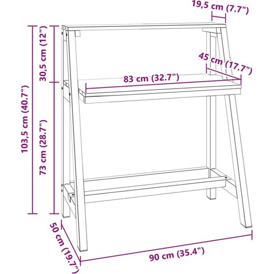 Γραφείο VidaXL από Μασίφ Ανακυκλωμένο Ξύλο 90x50x103 cm - Καφέ image 9