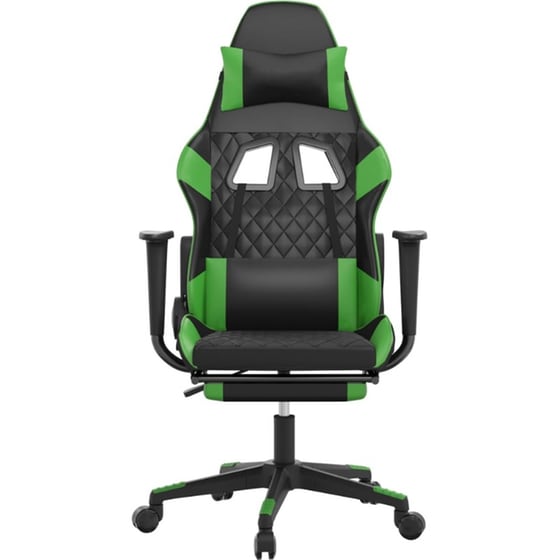 Καρέκλα Gaming VIDAXL 3143767 με Υποπόδιο από Τεχνητό Δέρμα - Μαύρο image 2