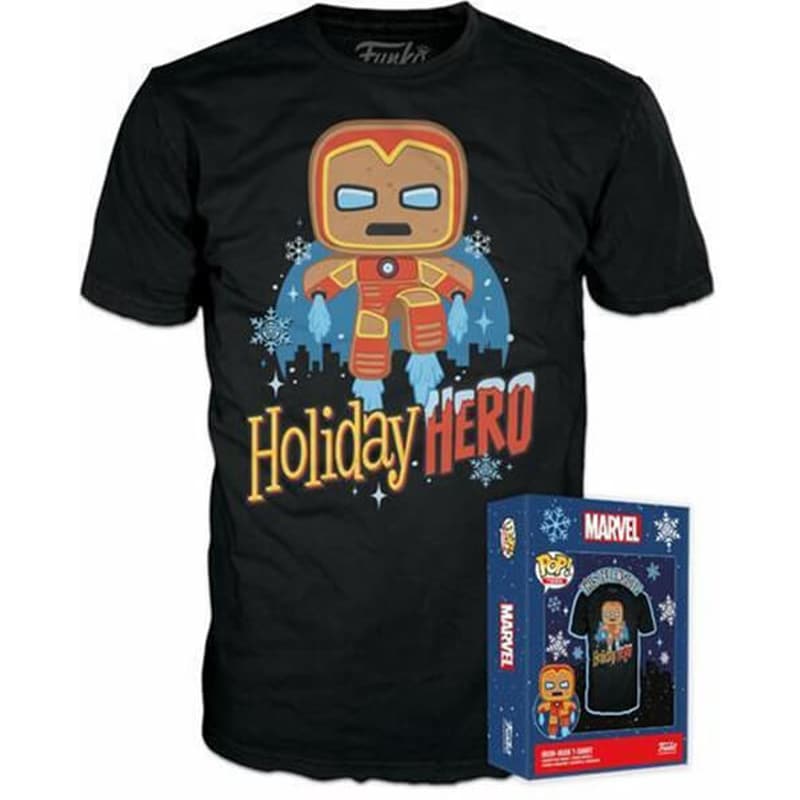 T-Shirt Funko Boxed Tee: Marvel - Gingerbread Iron Man - S
