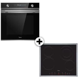 MIDEA 7NM30E0 72 Lt & MCH640F145K0 Inox Eντοιχιζόμενο Σετ Φούρνος και Εστία