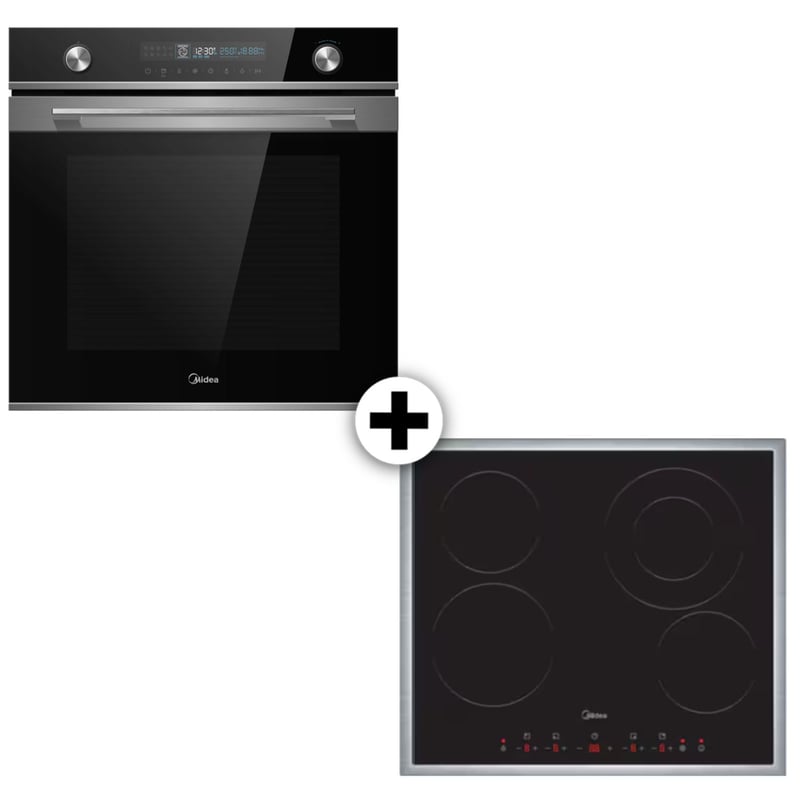 MIDEA 7NM30E0 72 Lt MCH640F145K0 Inox Eντοιχιζόμενο Σετ Φούρνος και Εστία