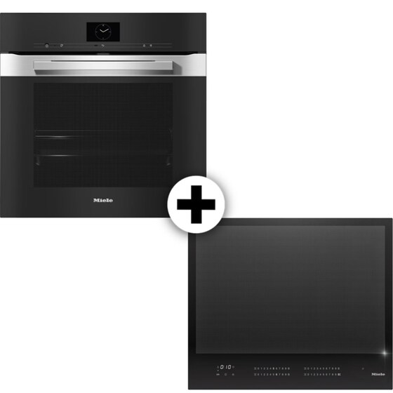 MIELE H7660BP & KM7867-1 FL 76 Lt Μαύρο Eντοιχιζόμενο Σετ Φούρνος και Εστία image 0