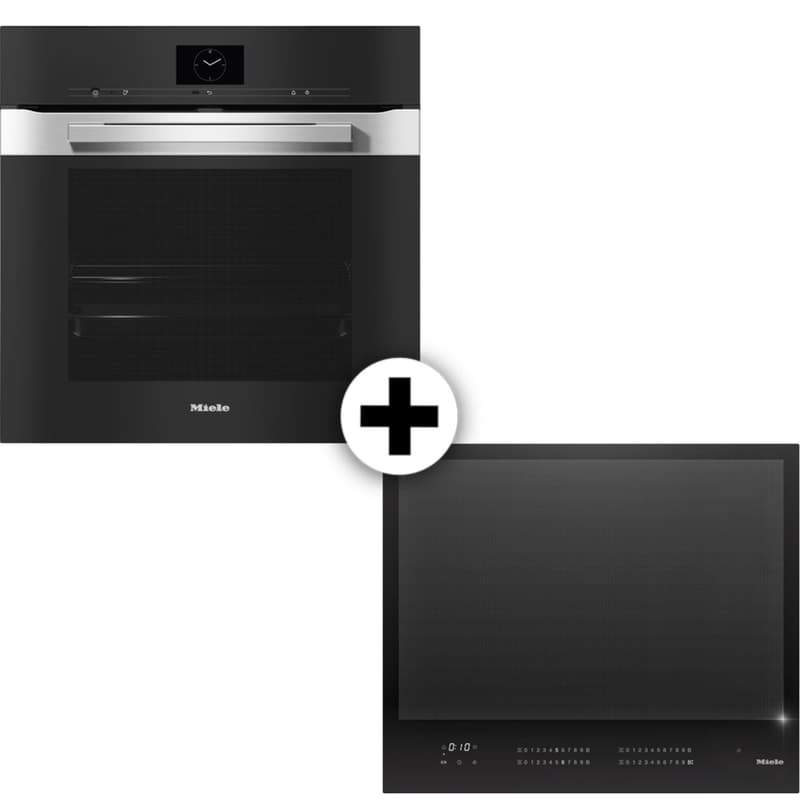 MIELE MIELE H7660BP KM7867-1 FL 76 Lt Μαύρο Eντοιχιζόμενο Σετ Φούρνος και Εστία