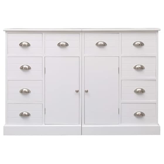 Vidaxl Μπουφές Με 10 Συρτάρια Λευκός 113 X 30 X 79 Εκ. Ξύλινος image 2