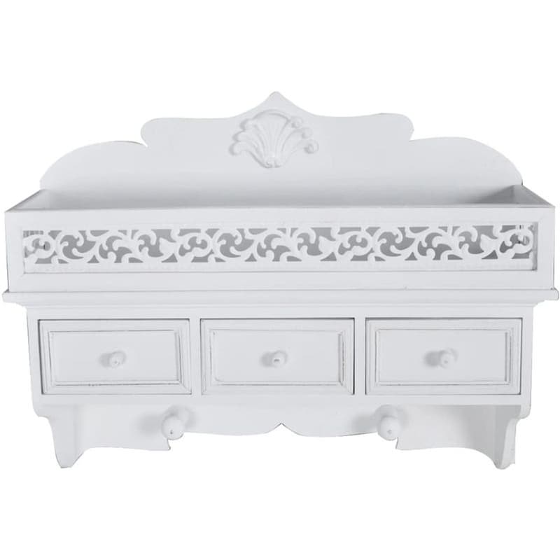 Ράφι Τοίχου VidaXL Kρεμάστρα από MDF 48.5x13x37.5 cm - Λευκό