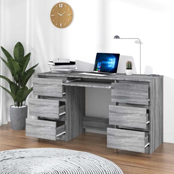 Γραφείο VidaXL από Επεξεργασμένο Ξύλο 140x50x77 cm - Γκρι Sonoma image 1