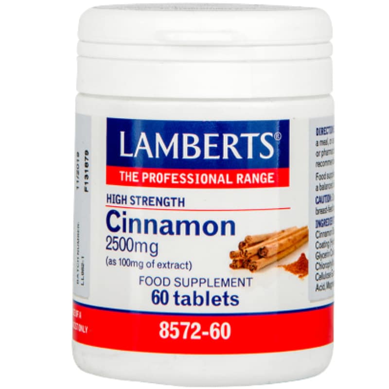 Ειδικό Συμπλήρωμα Διατροφής Lamberts Cinnamon 2500mg - 60 ταμπλέτες