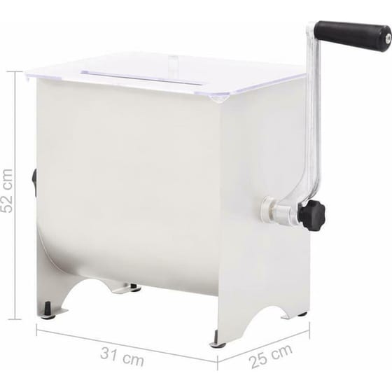 Ζυμωτήριο Κρεάτων VIDAXL 50959 με Κάδο 20 L Ασημί image 6