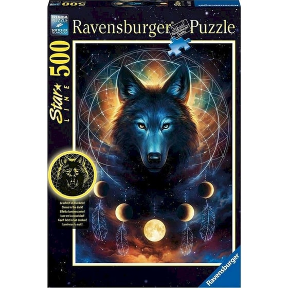 Παζλ Φωσφοριζέ Ravensburger Star Line Λύκος (500 Κομμάτια) image 0
