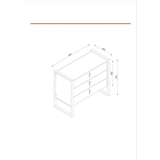Συρταριέρα Firma από Μοριοσανίδα 94.4x44.5x77.6 cm - Καρυδί/Μαύρο image 2