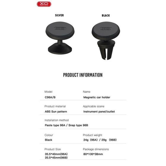 Βάση Στήριξης Αυτοκινήτου XO C96A - Black image 5