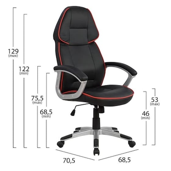 Gaming Καρέκλα Aris Homemarkt - Κόκκινο/Μαύρο image 0