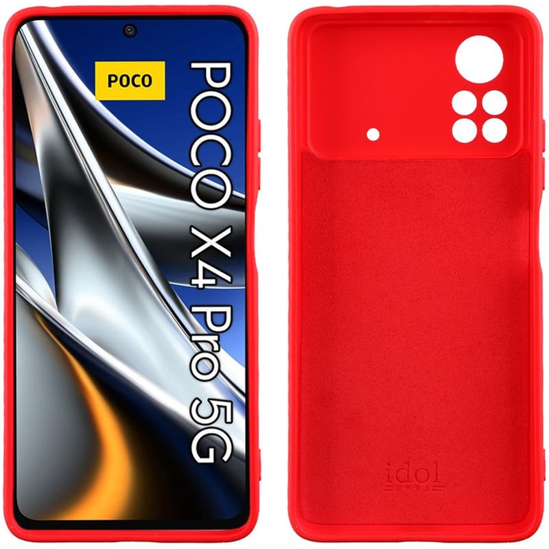 IDOL1991 Θήκη Xiaomi Poco X4 Pro 5G - Idol1991 Velvet TPU Full Cmera Protection - Red