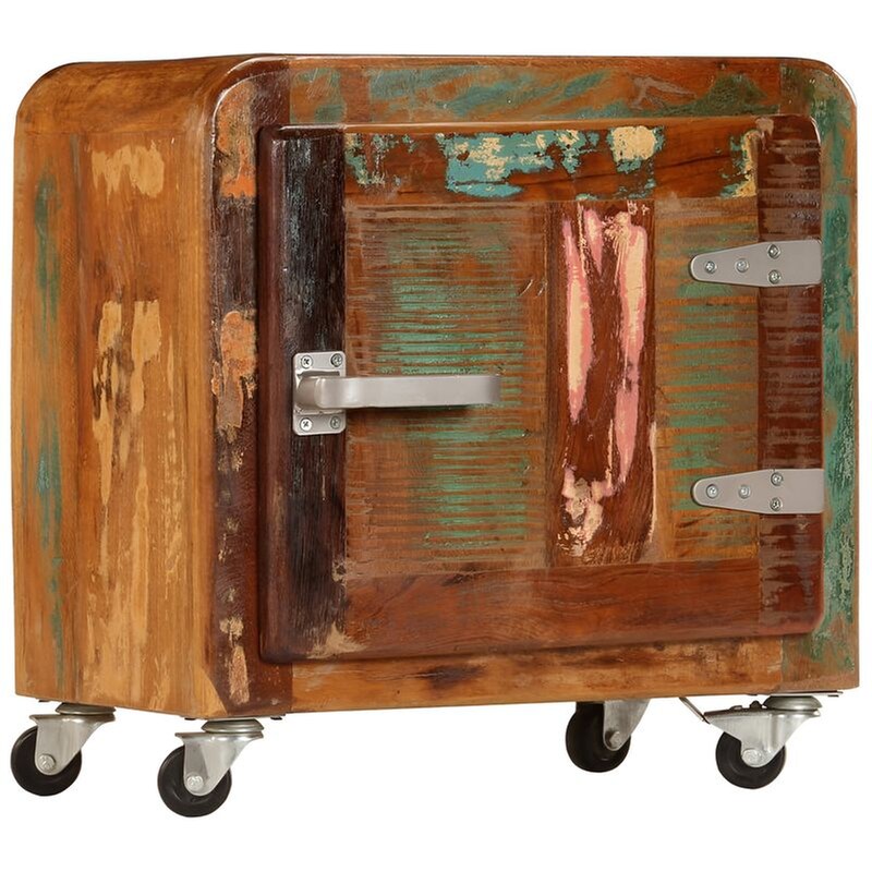 Κομοδίνο Vidaxl Από Μασίφ Ανακυκλωμένο Ξύλο 50x30x50 cm - Πολύχρωμο