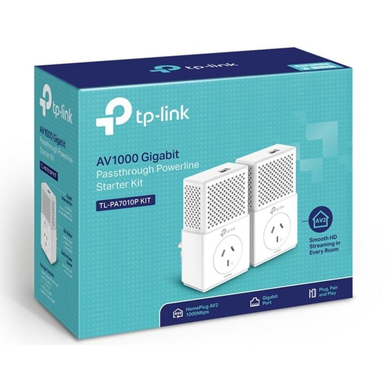 Powerline TP-Link TL-PA7010P KIT - 1000Mbps Gigabit Passthrough image 1