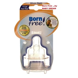 Θηλές Σιλικόνης Για Μπιμπερό Born Free (3-6 Μηνών )επίπεδο 2 Μέτρια Ροή Σετ2τμχ