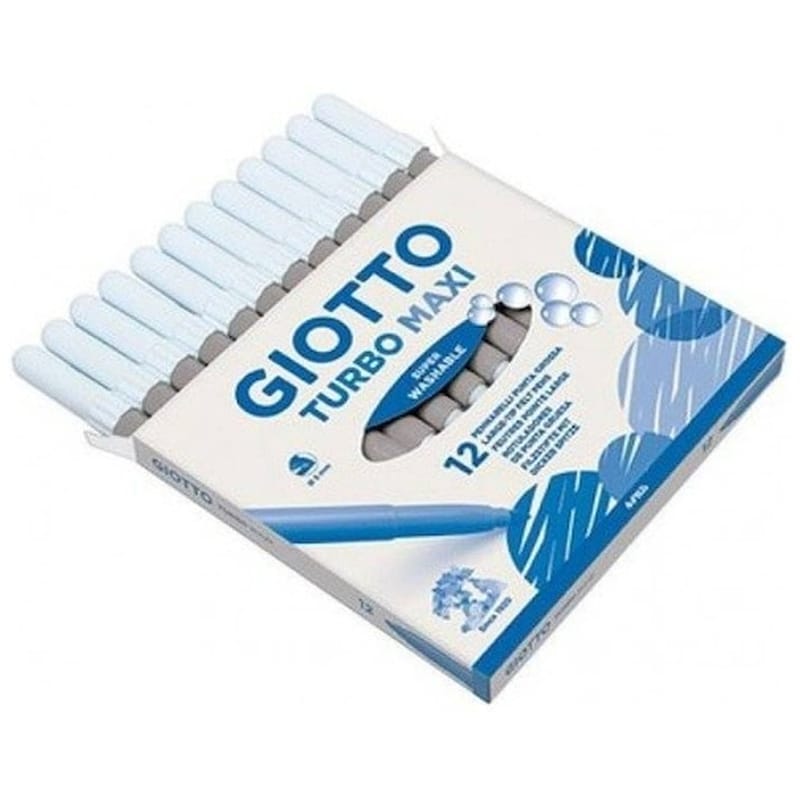 GIOTTO Μαρκαδόροι Giotto Turbo Maxi Χοντροί Γκρι 12 Τεμάχια