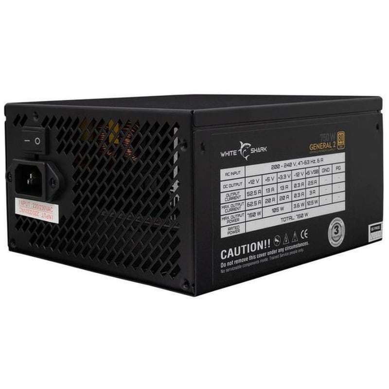 Τροφοδοτικό Υπολογιστή White Shark 750W Full Modular 80+ Gold - Μαύρο