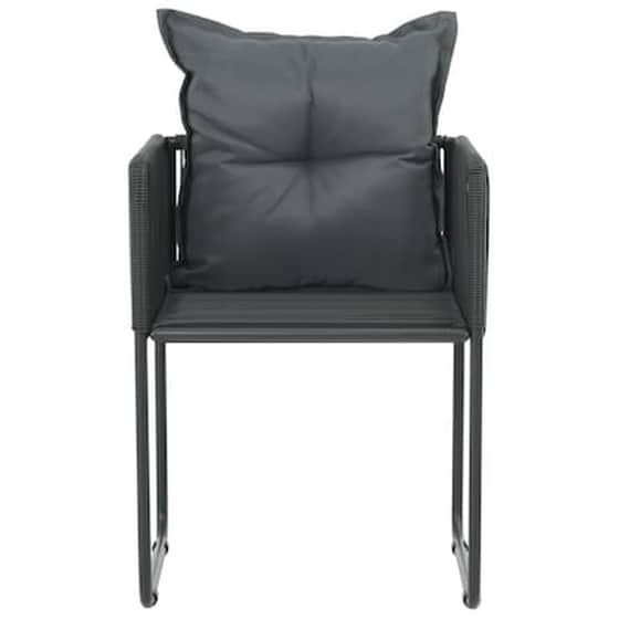 Vidaxl Πολυθρόνες Εξωτερ. Χώρου 4 Τεμ. Μαύρες Συνθ. Ρατάν Με Μαξιλάρια image 3