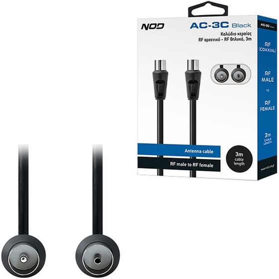 NOD Καλώδιο Κεραίας AC-3C BLACK 1x RF Male σε 1x RF Female 3 m Μαύρο image 0