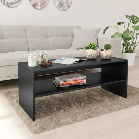 Τραπεζάκι Σαλονιού VidaXL από Μοριοσανίδα 100x40x40cm - Μαύρο image 0