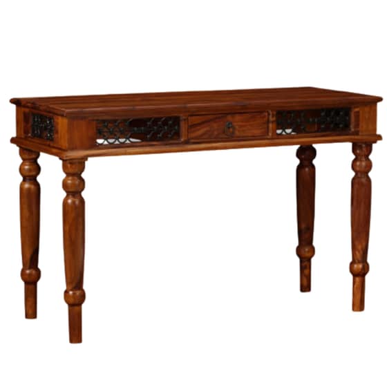 Γραφείο με Συρτάρια VidaXL από Μασίφ Ξύλο Sheesham 120x50 cm - Καφέ image 0