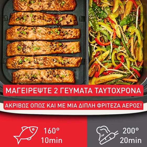 TEFAL EY922D DUAL EASY FRY FLEX με Αποσπώμενο Κάδο 9 L Ασημί/Μαύρο Φριτέζα Αέρος image 2