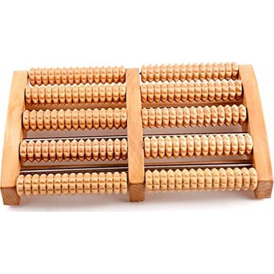 Ξύλινο Roller Μασάζ Ποδιών Shiatsu Aria Trade - Καφέ image 0