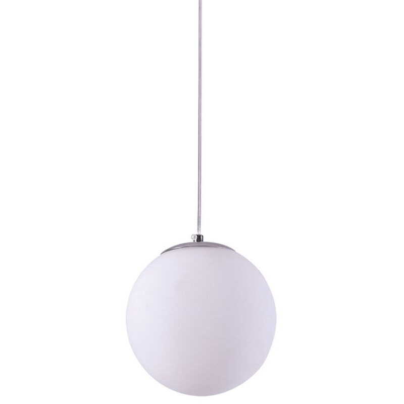 Φωτιστικό Οροφής Μονόφωτο Homelighting Alessia Μεταλλικό/Γυάλινο 30x30x30-120 cm - Λευκό