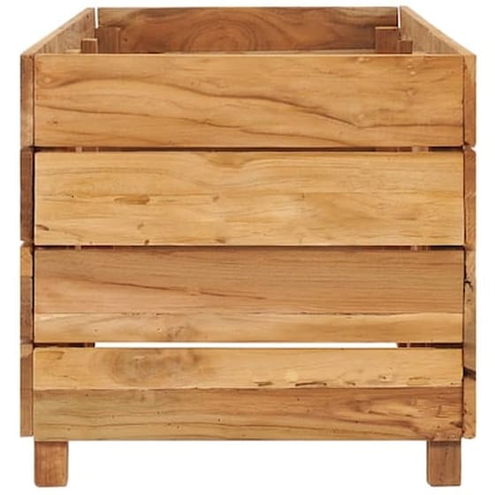 Vidaxl Ζαρντινιέρα 150x40x38 Εκ. Από Ανακυκλωμένο Ξύλο Teak Και Ατσάλι image 4