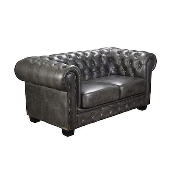 Διθέσιος Καναπές Woodwell Chesterfield Ε9574,22 160x92cm - Σκούρο Γκρι image 0