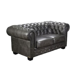 Διθέσιος Καναπές Woodwell Chesterfield Ε9574,22 160x92cm - Σκούρο Γκρι