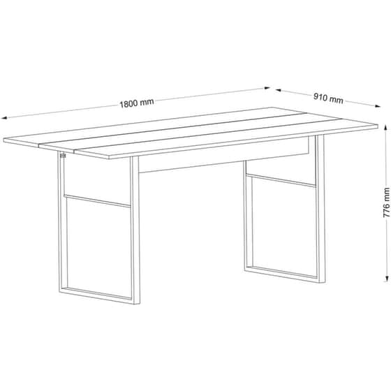 Τραπέζι 24Mall Firma από Μοριοσανίδα/Μέταλλο 180x91x77.6 cm - Καρυδί image 7